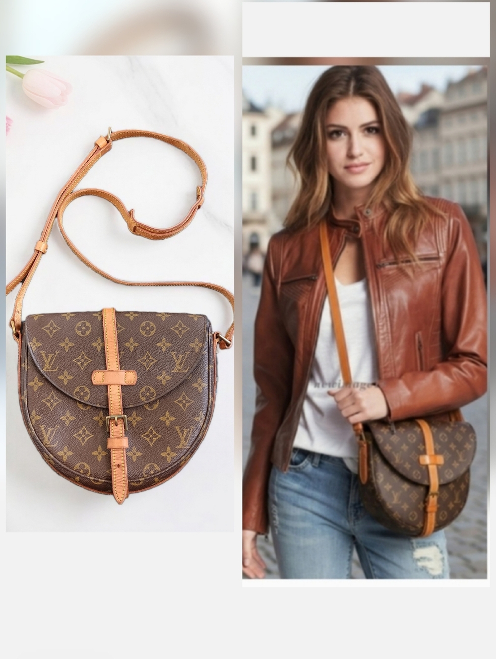 Louis Vuitton Monogram Chantilly GM Crossbody Vintage 1992 France ✨ COA